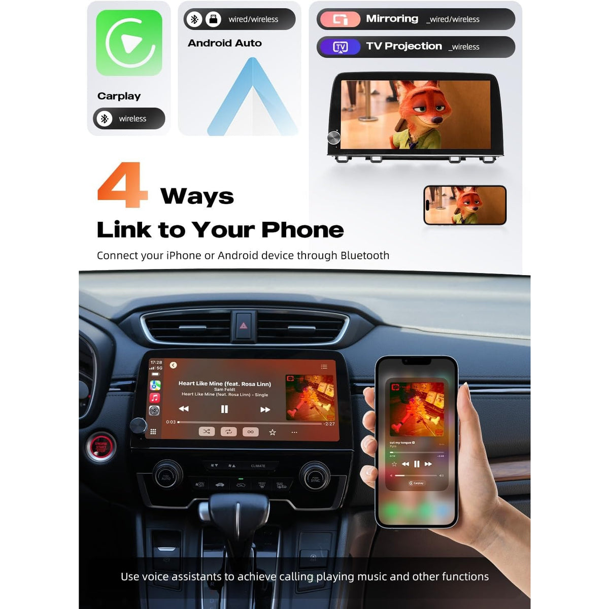 Dasaita 10.33in QLED Android 13 Car Radio Honda CRV 2017-2022 6+64GB CarPlay