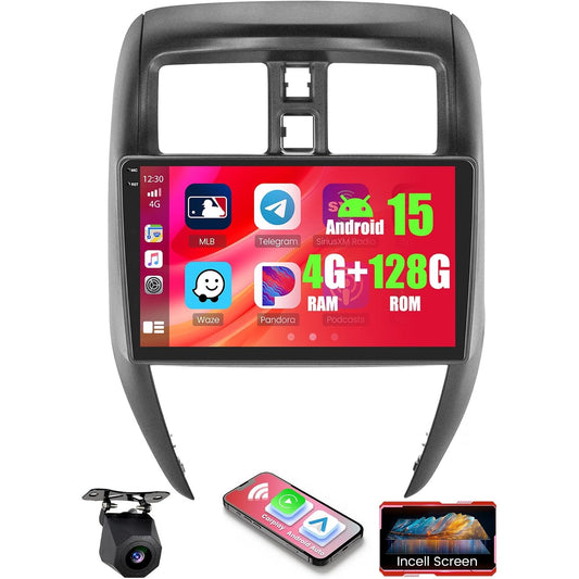 Nissan Versa Sedan 2015-2019 Android 15 Car Stereo 10.1" CarPlay GPS 4+128G