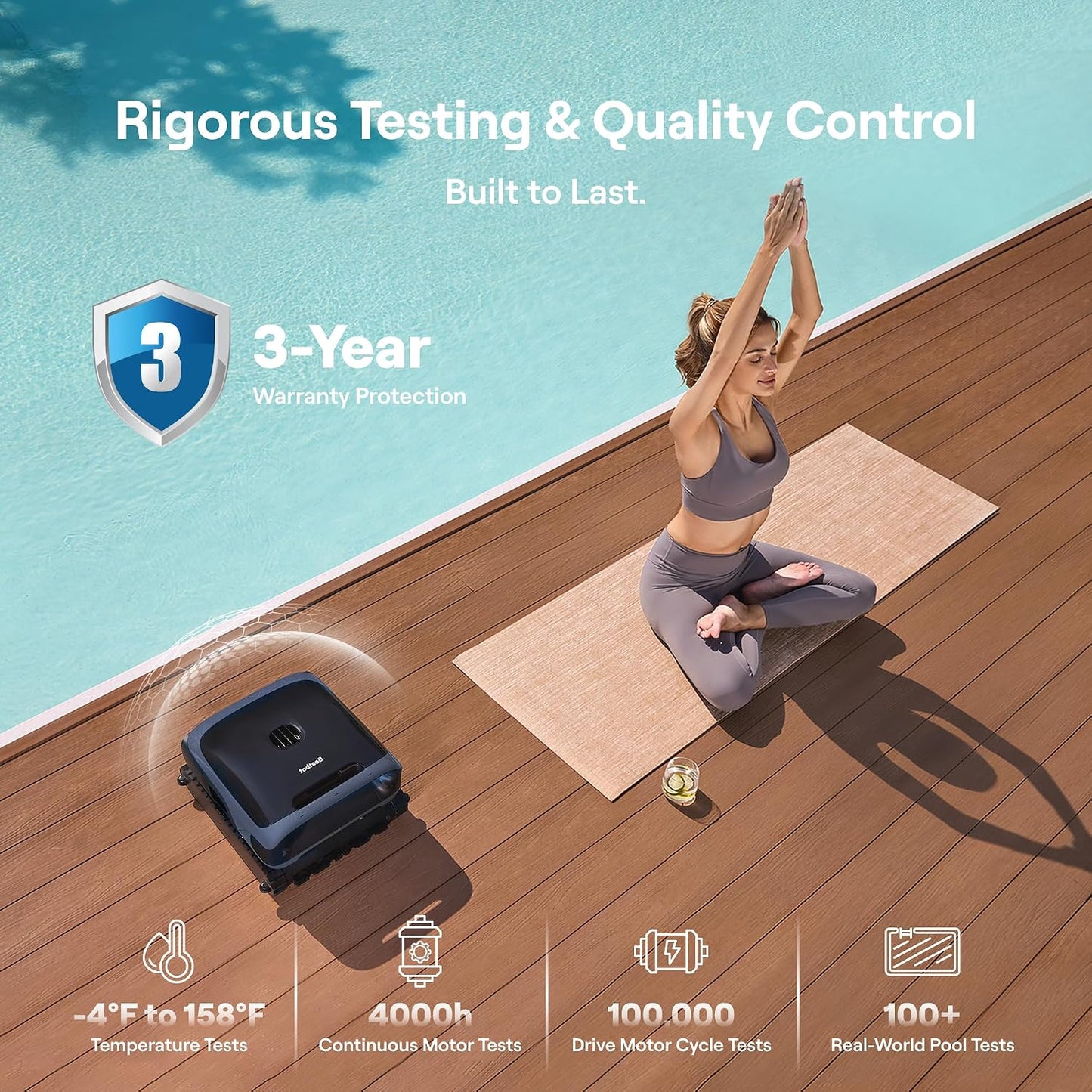 Beatbot Sora 70 Cordless Robotic Pool Cleaner 6800 GPH Wall Floor Surface Clean (Navy Blue)
