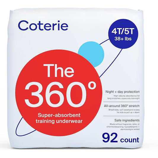 Coterie The 360 Pull-On Training Pants 4T/5T 92 Count 38+ lbs Hypoallergenic