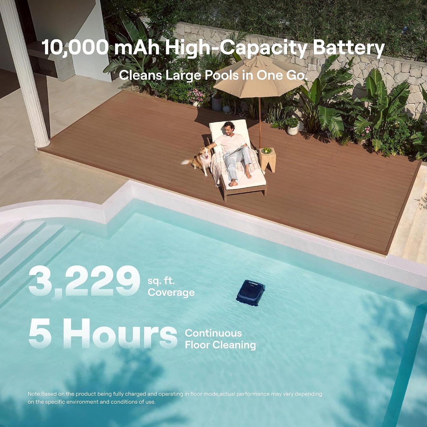 Beatbot Sora 70 Cordless Robotic Pool Cleaner 6800 GPH Wall Floor Surface Clean (Navy Blue)