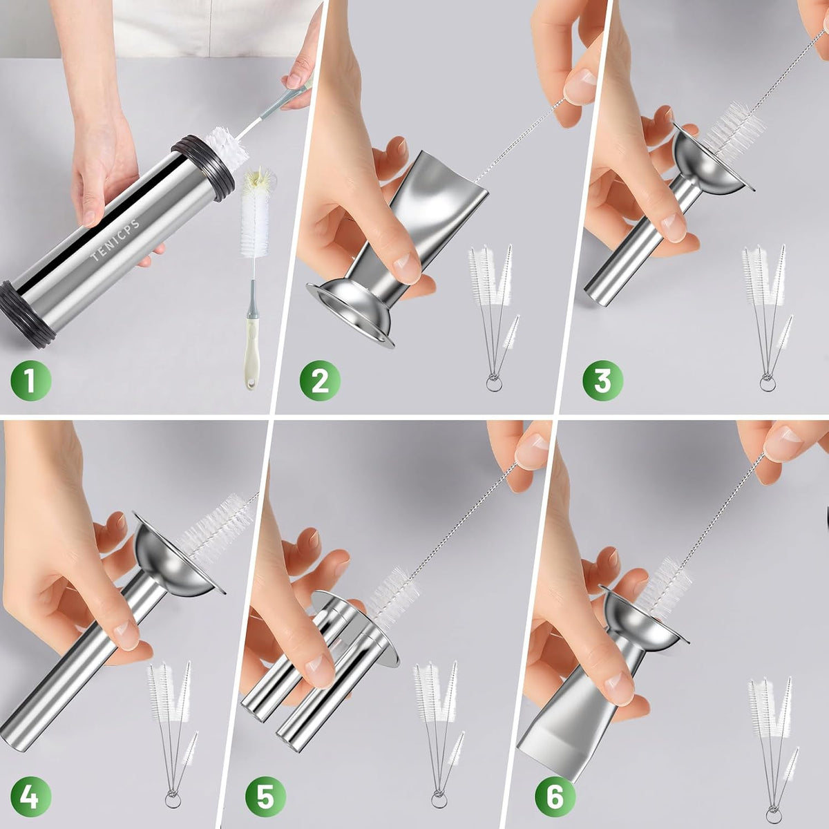 Stainless Steel Jerky Gun Kit Sausage Stuffer 5 Nozzles Meat Maker