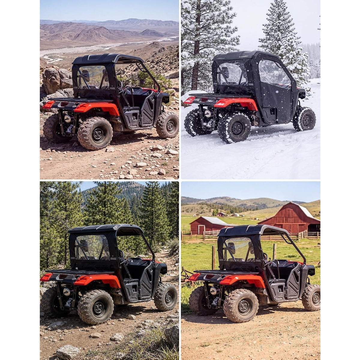 Rear Windshield for Honda Pioneer 500 2015-2023 Pioneer 520 2021-2026
