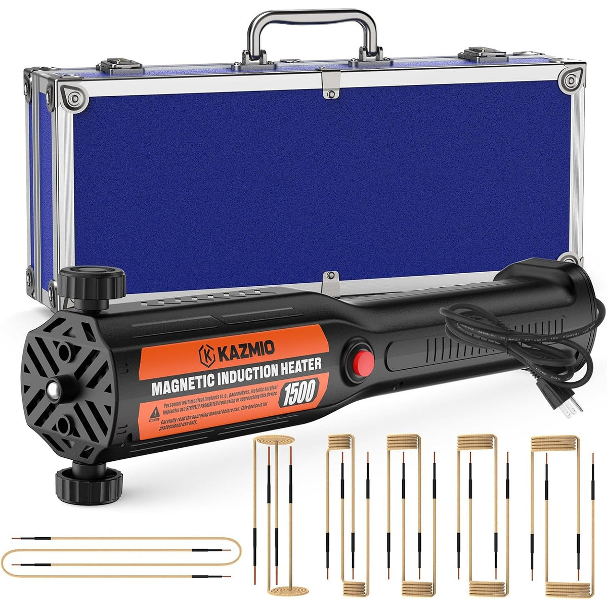 1500W Magnetic Heat Tool 110V Automotive Bolt & Nut Remover Kit (Blue Case)