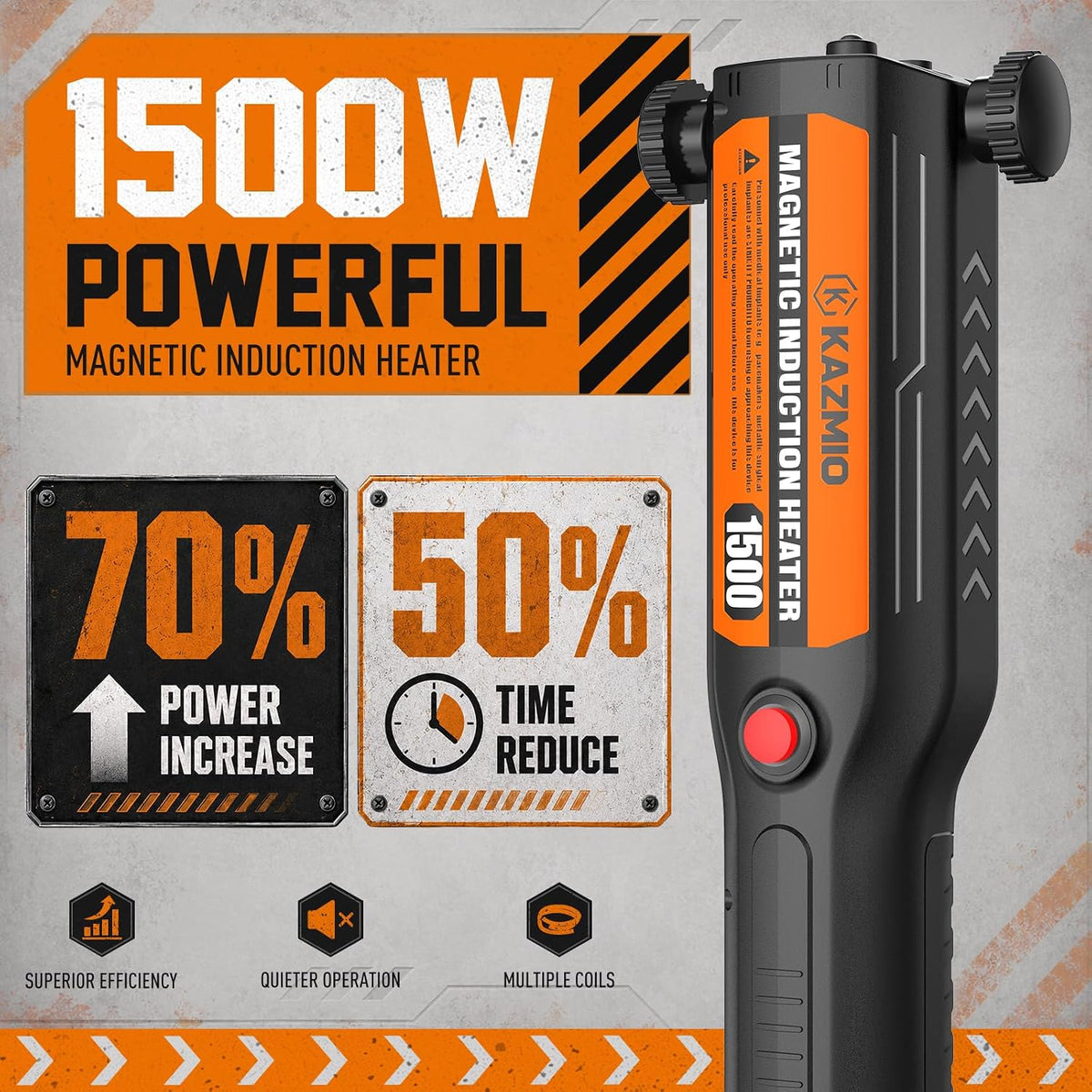 1500W Induction Heater 110V Automotive Bolt Nut Remover 10 Coils Case