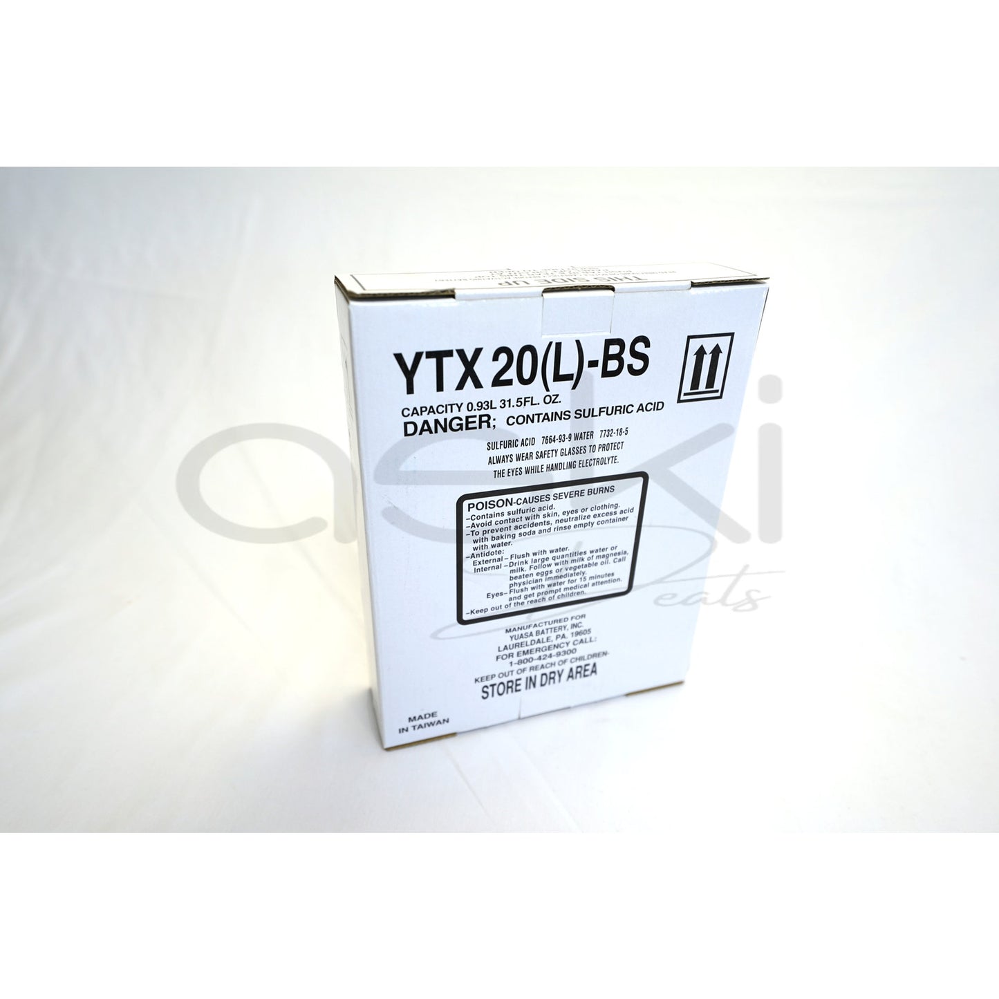 Yuasa YUAX20MPK Electrolyte Acid Pack for YTX20L-BS Fresh Pack Battery