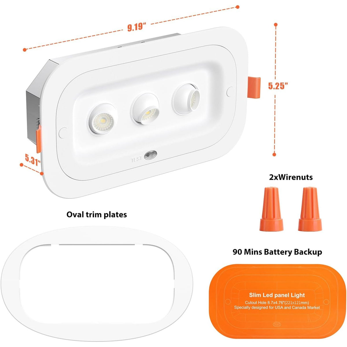 DEPHEN, BLD-ACE 3-Head LED Emergency Light 100-347V Battery Backup UL924