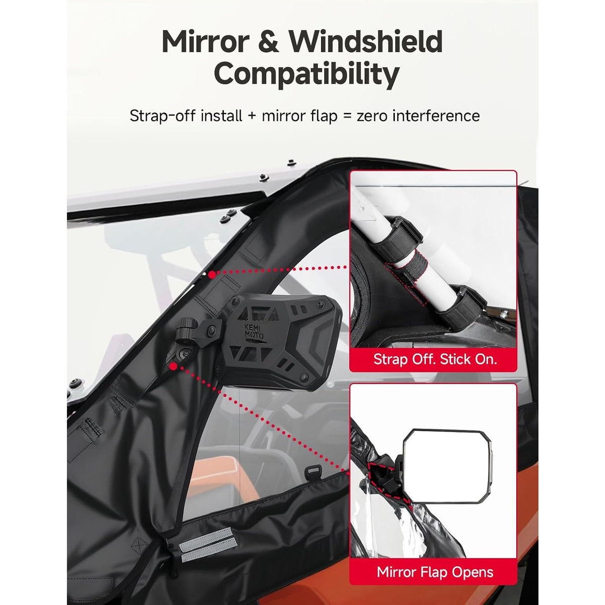 KEMIMOTO PRO XP4 Upper Door Cab Enclosure 2020-2026 Polaris RZR PRO XP4