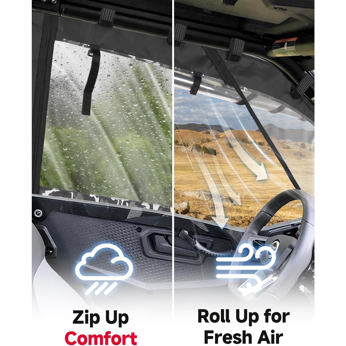 KEMIMOTO ZForce Soft Cab Enclosure 2023-2024 800 950 Trail Sport UTV Doors