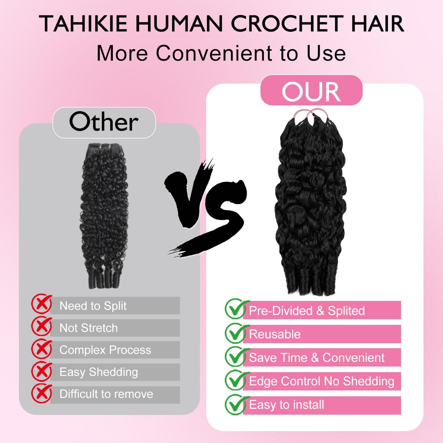 Burmese Curly Feather Crochet Human Hair 18 Inch 60g Knotless Natural Black