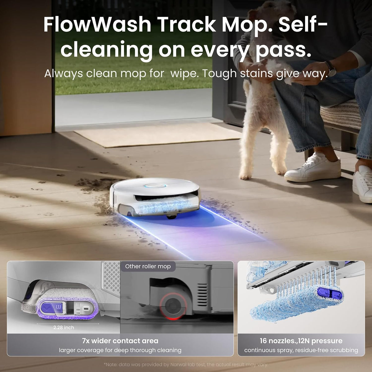 NARWAL Freo 20 Edge Robot Vacuum Mop 31000Pa Self Emptying White