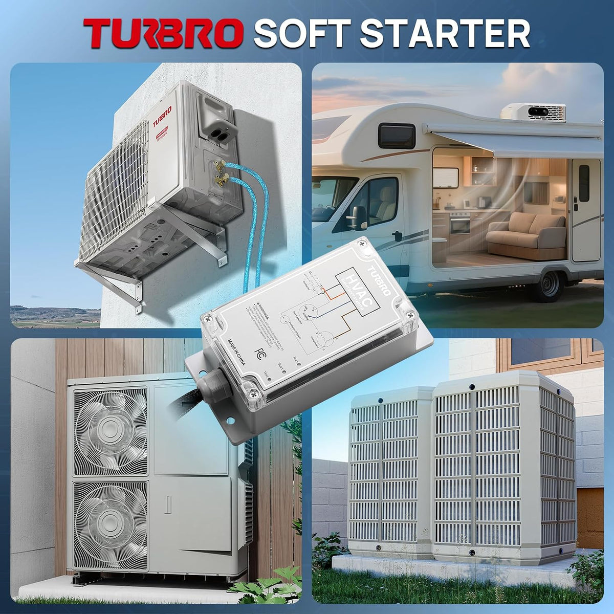 TURBRO S72 Pro Bluetooth Soft Starter 40A HVAC RV AC 7 Ton 84,000 BTU