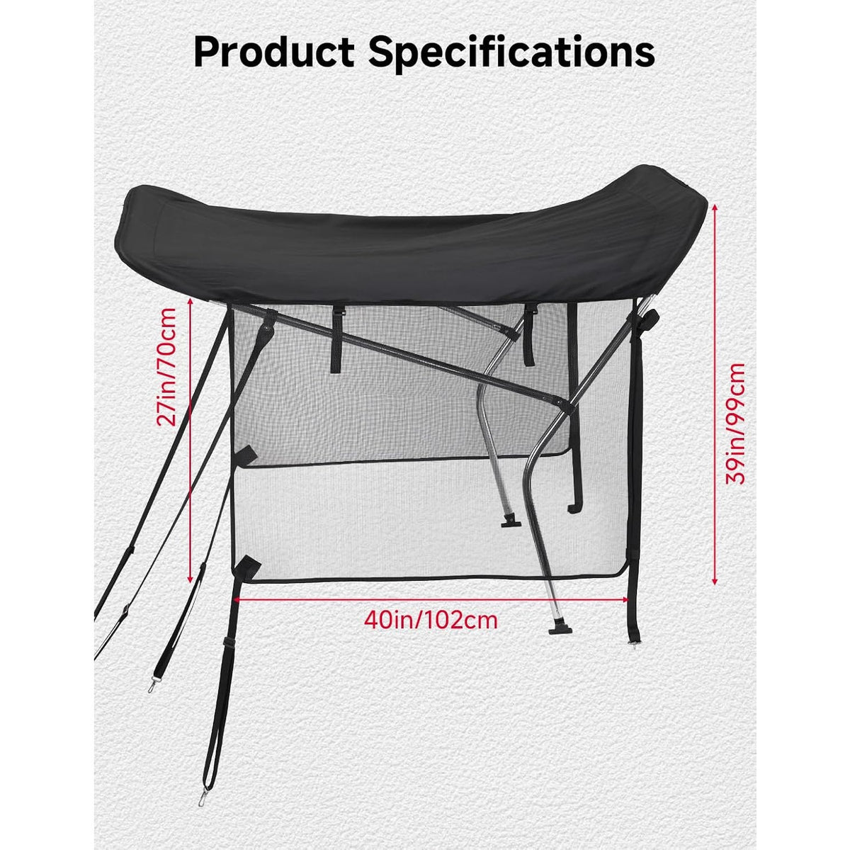 KEMIMOTO Zero Turn Mower Sun Shade Canopy UPF 50+ Blackout Curtains