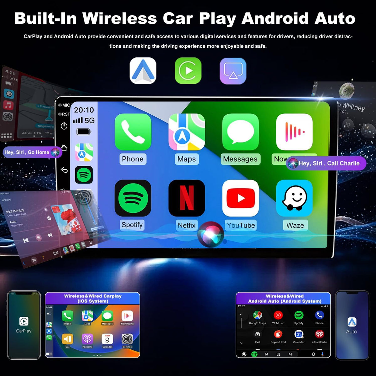 10in 4+64G Android Radio Ford F150 04-08 F250 F350 08-16 CarPlay GPS