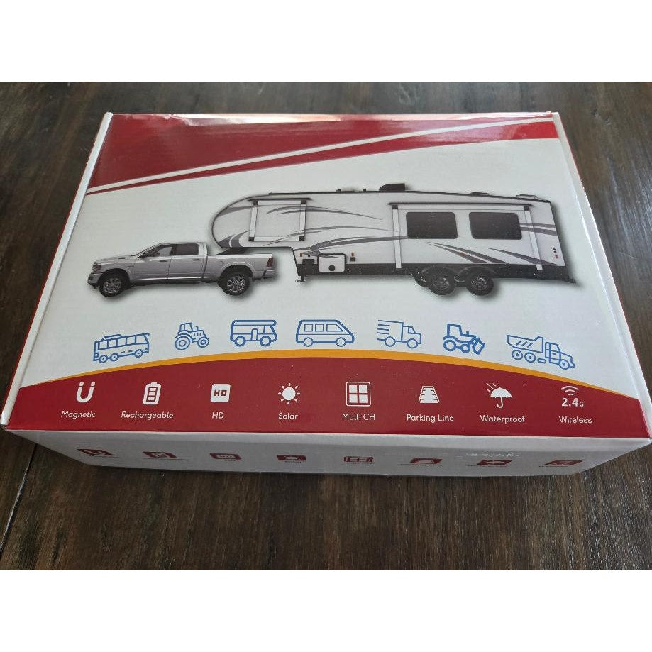 Magnetic Wireless Backup Camera 5.1" 1080P 15000mAh Solar RV Truck Trailer