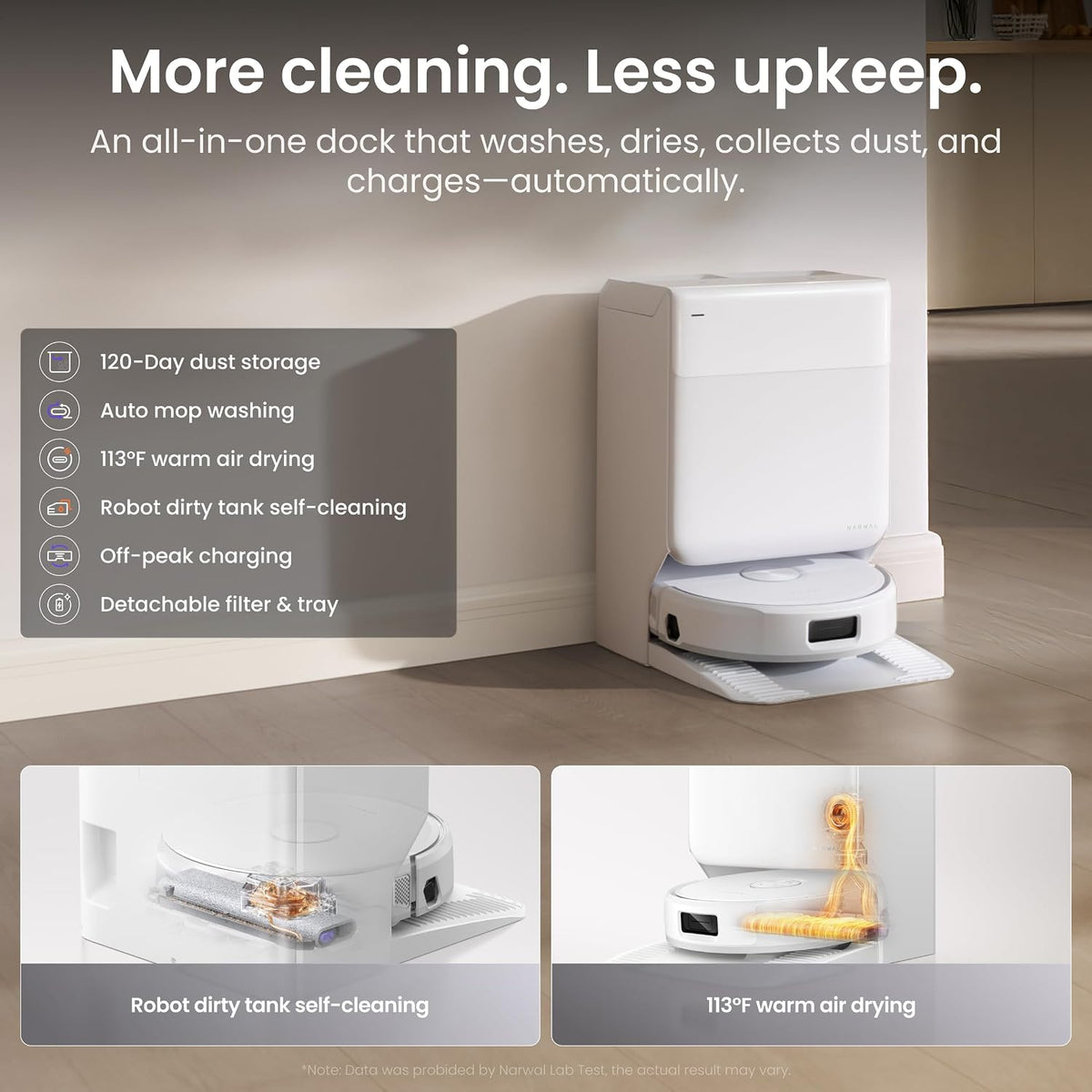 NARWAL Freo 20 Edge Robot Vacuum Mop 31000Pa Self Emptying White