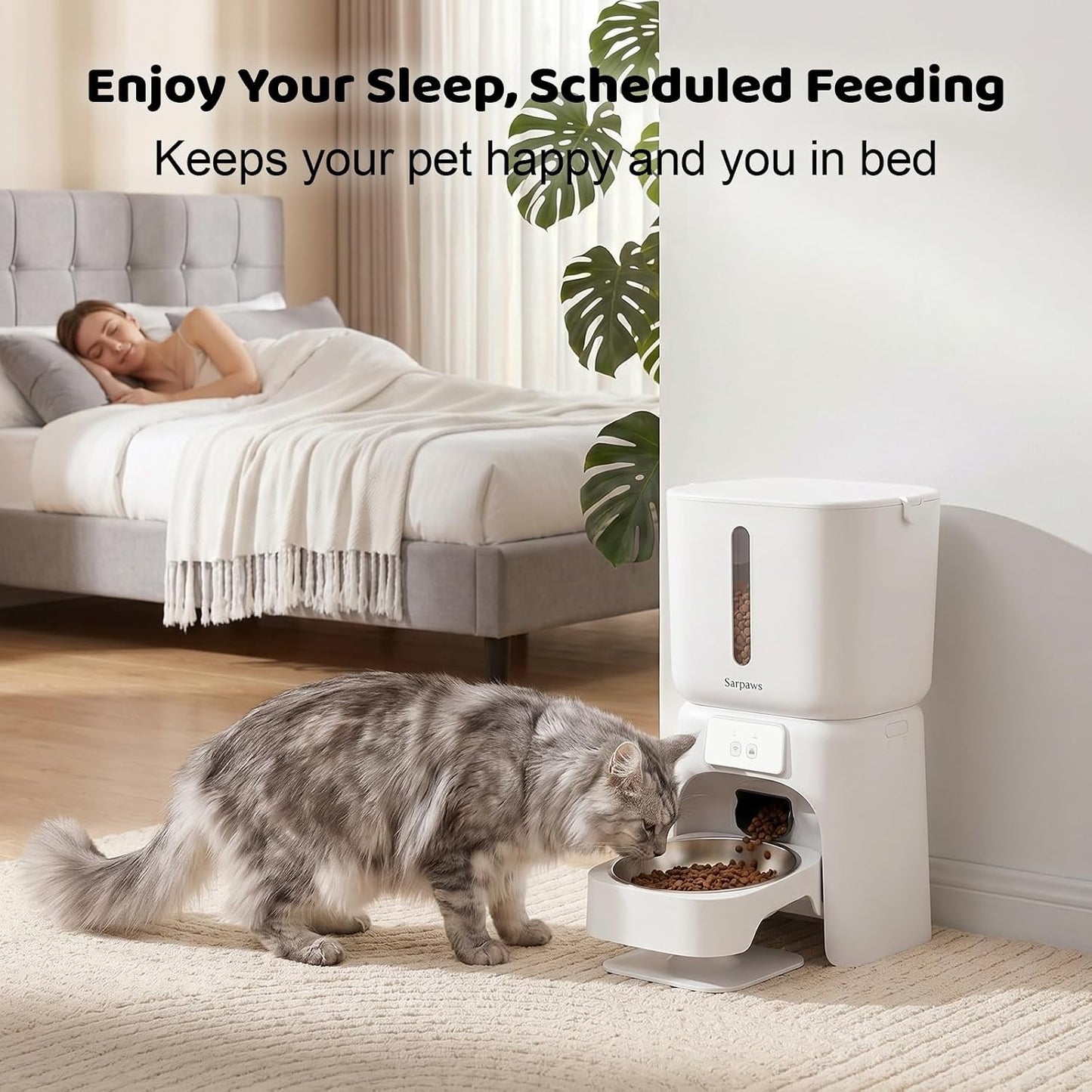Automatic Cat Dog Feeder 6L WiFi Smart Pet Food Dispenser App Stainless Bowl