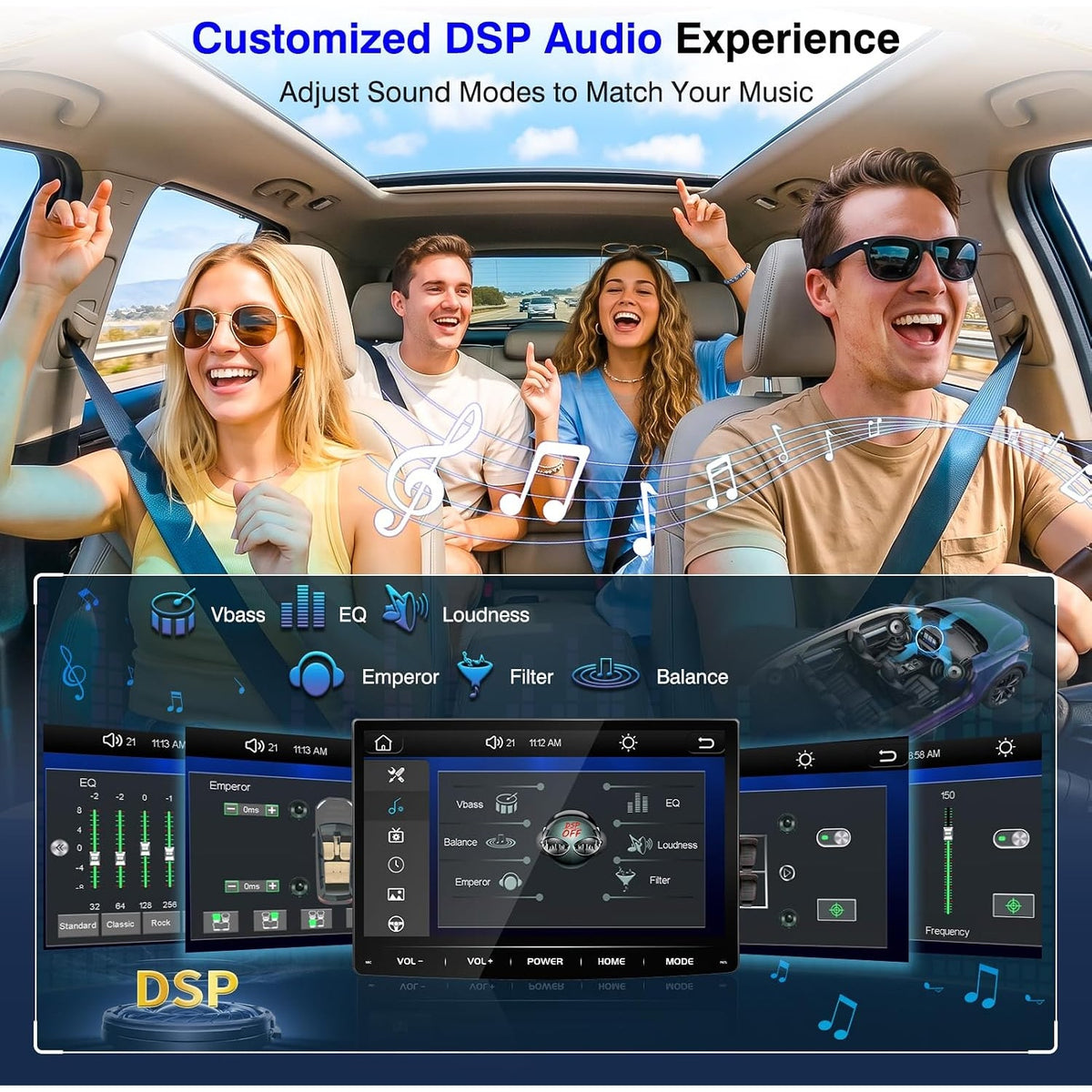 10.1" Double Din Car Stereo Wireless CarPlay Android Auto QLED Backup Camera