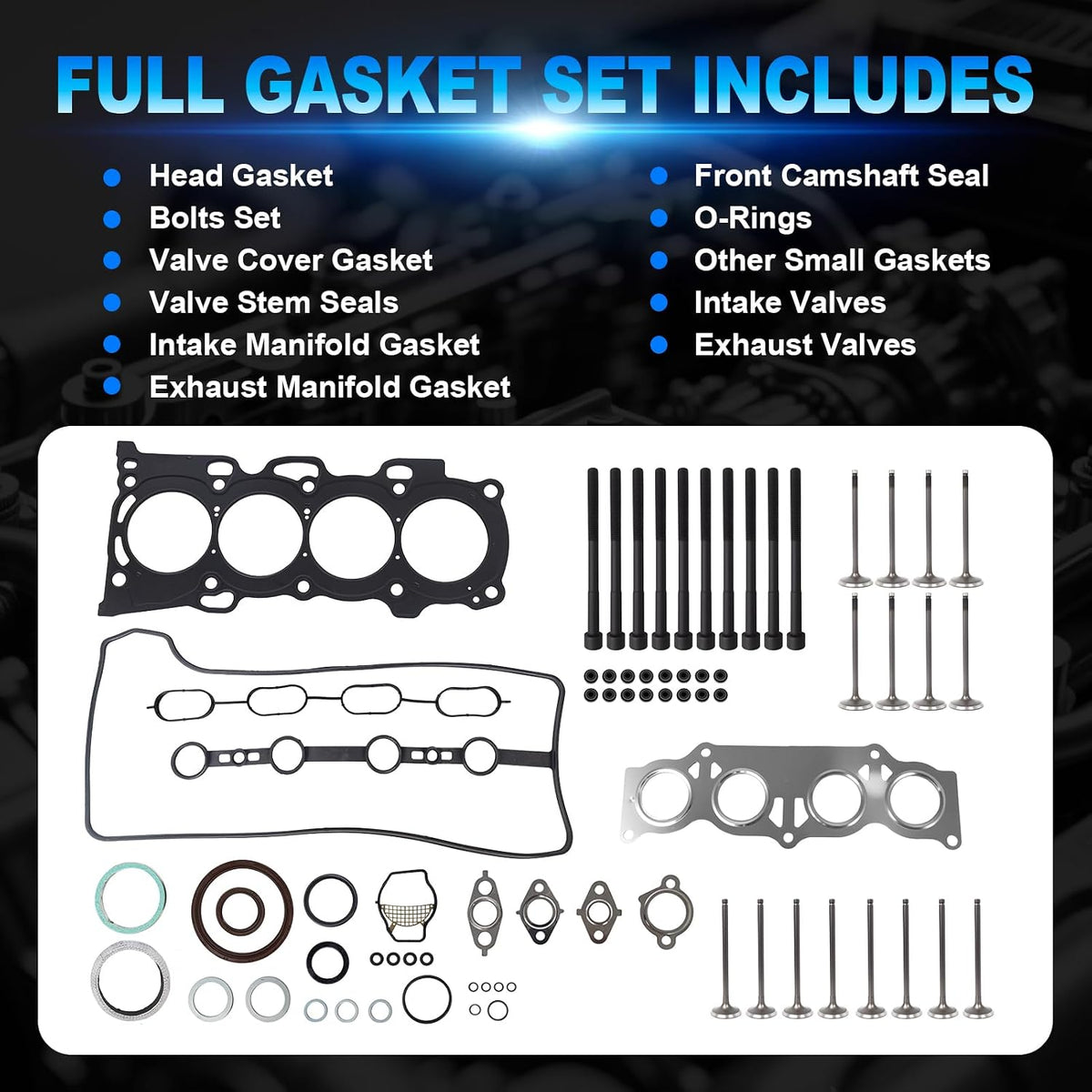 2AZ-FE 2.4L Engine Rebuild Kit Crankshaft Timing Chain Head Gasket 13401-28030