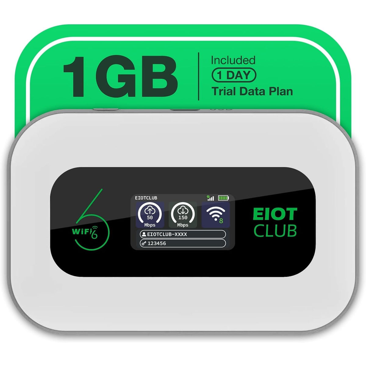 EIOTCLUB 4G LTE Portable WiFi Hotspot Prepaid No Contract 32 Devices 3000mAh