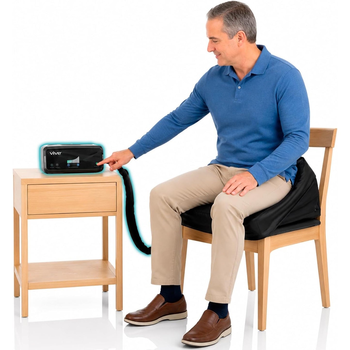 Vive Inflatable Seat Assist Lifting Cushion Remote 220 lb Stand Up Chair Sofa