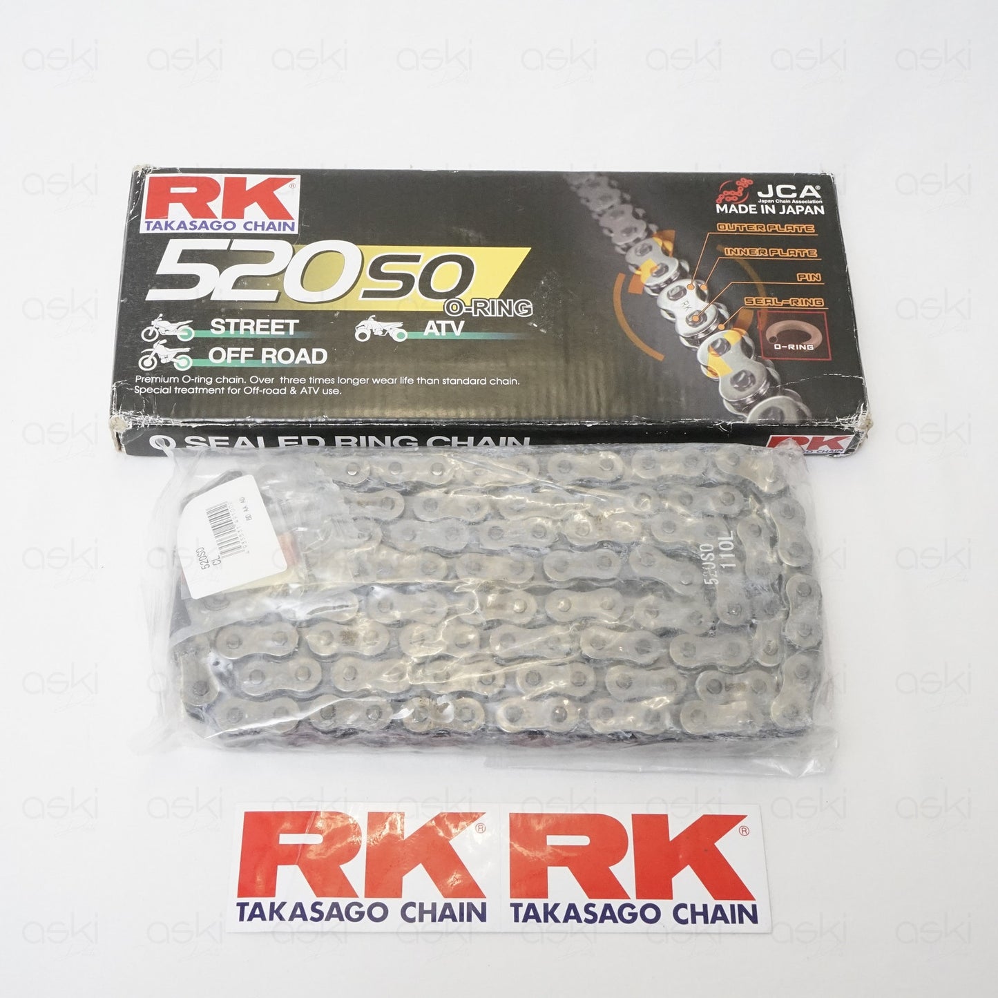 RK Excel 520SO-110 O-Ring Chain 520 110 Links Natural With Clip Master Link
