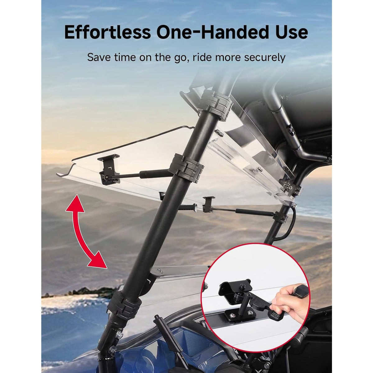 KEMIMOTO 3-in-1 Flip Windshield Kawasaki Mule PRO-MX 2019+ UTV