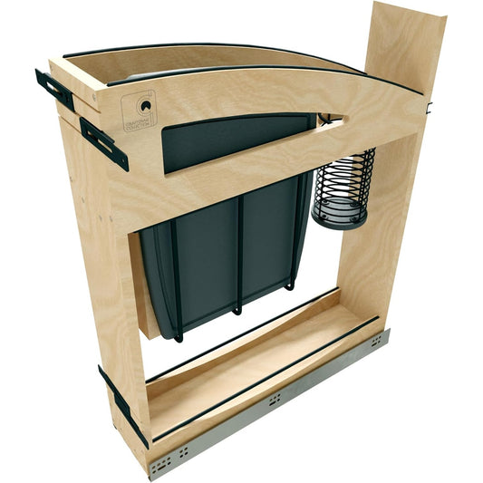 Rev-A-Shelf 448KBCC 9" Cabinet Knife Block Pullout Soft-Close Maple Organizer